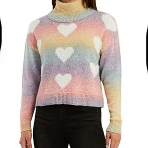 BCX Pastel Rainbow Heart Sweater